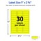 Avery Printable Address Labels with Sure Feed, 1" x 2-5/8", Neon Yellow, Laser & Inkjet Compatible, 750 Blank Labels Total, Great for Branding, Mailing, Organizing, and More (5972)